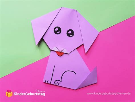 Origami Hund Aus Papier Falten Anleitung Zum Basteln