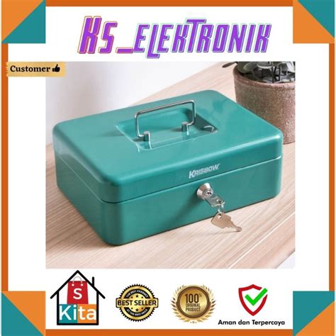 Jual Krisbow Cash Box 25 Cm Kotak Tempat Simpan Uang Brankas Mini Safe