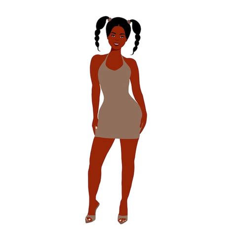 Premium Vector Beautiful Black Woman In Elegant Art Style Vector