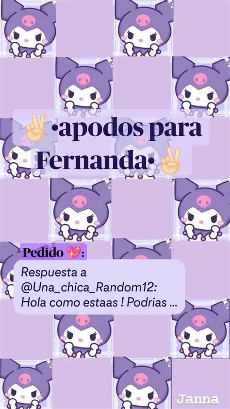 Pedido Apodos Para Fernanda Apodos Retro Chico