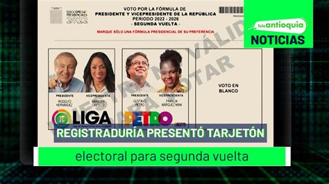 Registraduría presentó tarjetón electoral para segunda vuelta