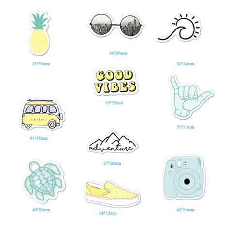 Vsco Stickers Pack 10pcs Cute Stickers Aesthetic Stickers Vinyl Vsco Decals For Hydro Flask