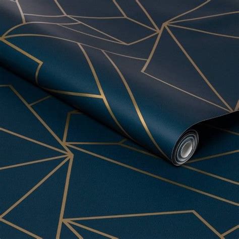 Facet Geometric Peel & Stick Wallpaper Navy/Gold - Project 62™ | Blue ...