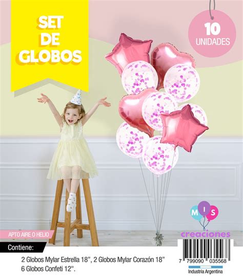 Bouquet De Globos FOIL Confeti Rosa Mis Creaciones