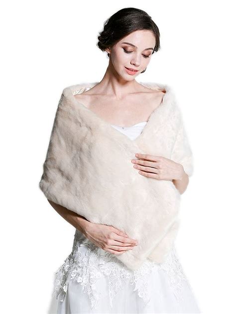 Aukmla Bridal Wraps And Shawls Fur Stole For Women And Girls Beige