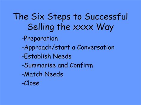 Ppt The Six Steps To Selling Powerpoint Presentation Free Download Id526946