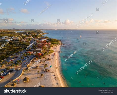 Aerial View Arashi Beach Sunset Aruba Stock Photo 2345502217 | Shutterstock