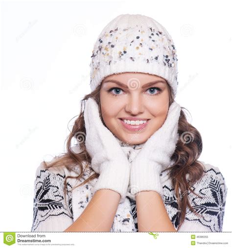 Beautiful Woman In Warm Clothing Stock Image Image Of Caucasian