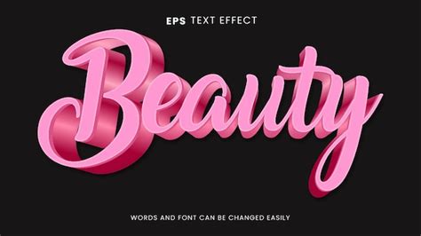 Premium Vector Editable 3d Beauty Text Effect Fancy Font Style