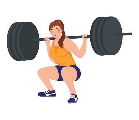 Strong Woman Lifting Weight 10852820 Vector Art At Vecteezy