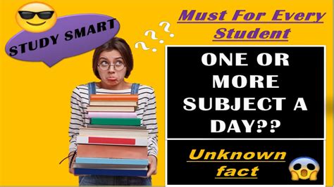 How Many Subject Should We Study A Day 😕study Smart Unknown Fact😱