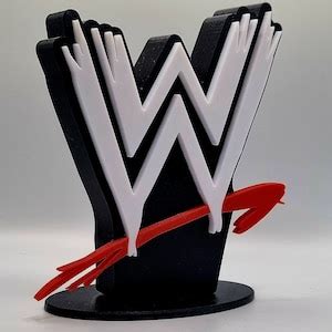 WWE WWF Scratch Free Standing Logo Size 4in X 5in Etsy