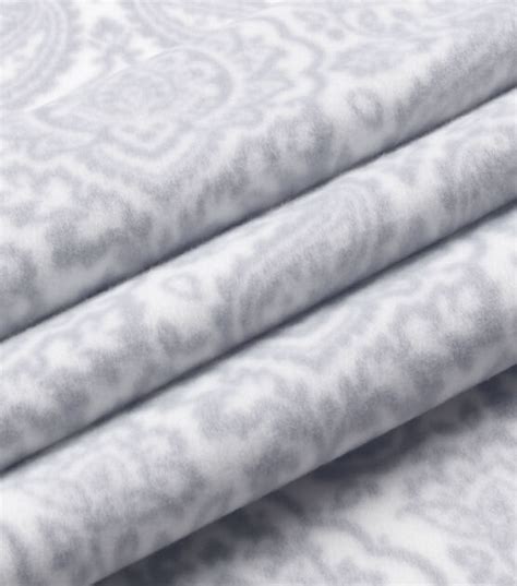 Gray Damask Blizzard Fleece Fabric Joann