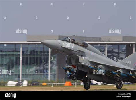 Raf Eurofighter Typhoon Taking Off With Full Weapons Load Of Precision