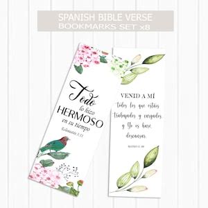 Spanish Bible Bookmarks Printable Set Of 8 7 X 2 5 Inches Instant