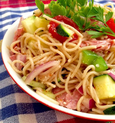 Pot Luck Angel Hair Pasta Salad Recipe The Homespun Chics