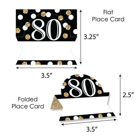 Adult 80th Birthday Gold Birthday Party Tent Buffet Card Etsy