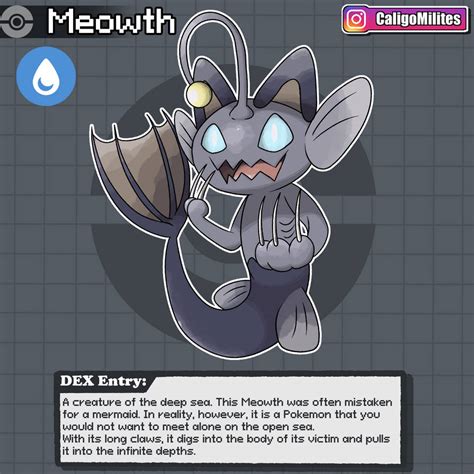 Water Type Meowth Pokemon Fakemon By Caligomilites On Deviantart