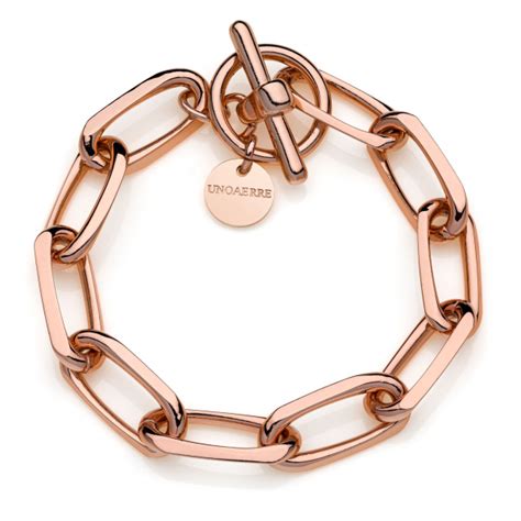 Bracciale Di Catena In Bronzo Dorato Rosa Unoaerre Gioielli