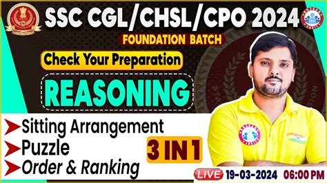 Ssc Cgl Chsl Ssc Cpo Reasoning Sitting Arrangements Puzzle Order