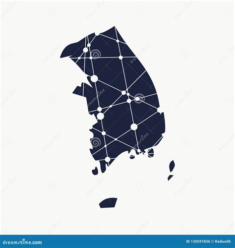 Ejemplo Del Mapa De La Corea Del Sur Ilustración del Vector