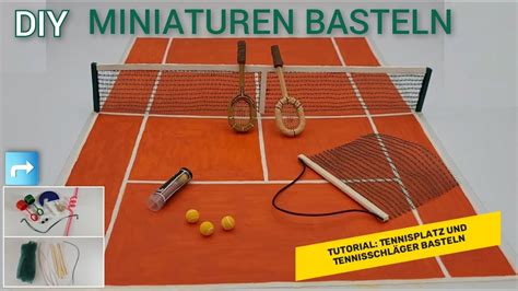 Tutorial Mini Tennisschläger Tennisplatz basteln DIY craft a