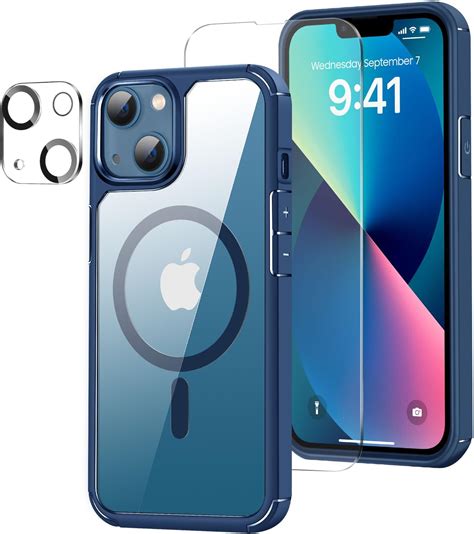 YisrLery 5 in 1 Coque pour iPhone 13 Aimantée avec 2 Verres Trempés et