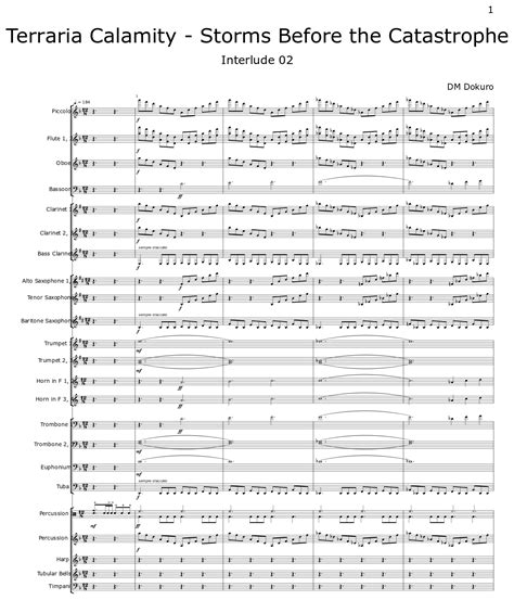 Terraria Calamity Storms Before The Catastrophe Sheet Music For