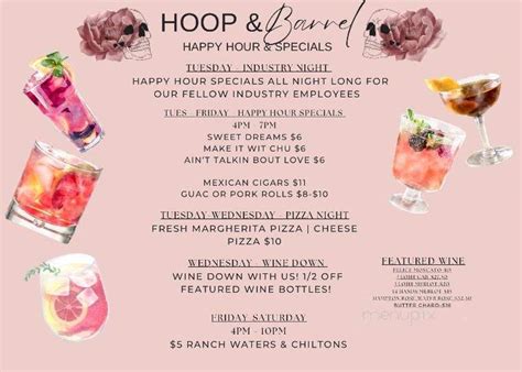 Menu Of Hoop And Barrel In Midland Tx 79705