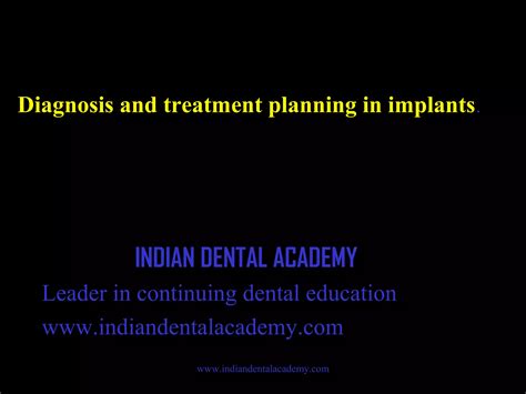 Diagnosis And Treatment Planning In Implants 2 Certified Fixed