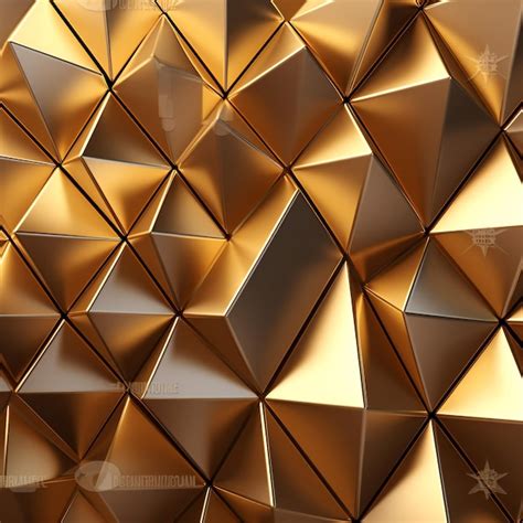 Premium Photo Abstract Golden Pattern Of Triangles 3d Render