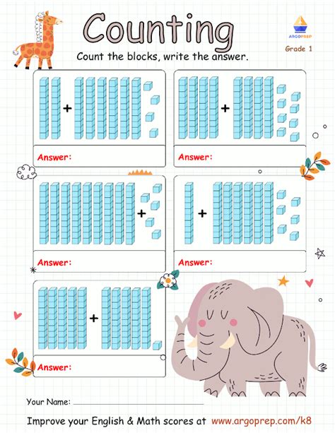 Counting With Base Ten Blocks Argoprep Worksheets Library