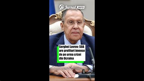 Serghei Lavrov SUA Are Profituri Imense De Pe Urma Crizei Din Ucraina