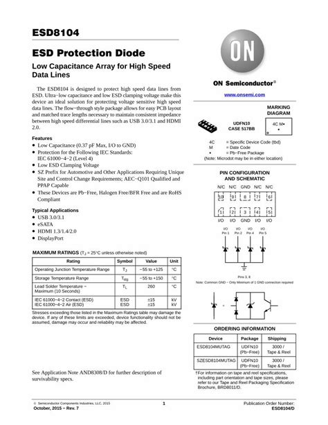 PDF ESD8104 ESD Protection Diode ESD8104 ESD Protection Diode Low