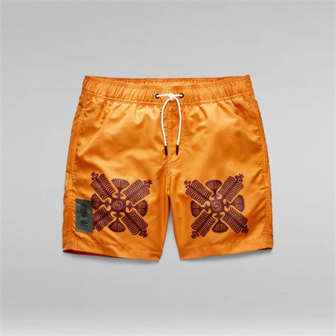 Dirik Token Swim Shorts Orange G Star RAW