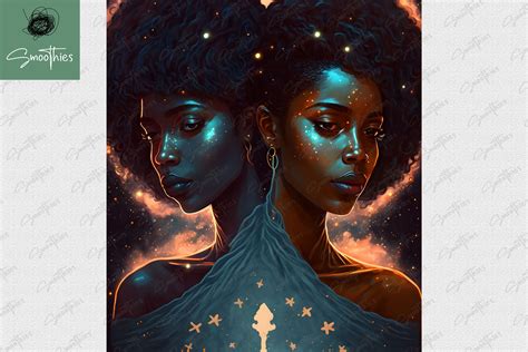 Gemini Black Girl By Zemira Thehungryjpeg