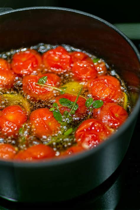 Cherry Tomato Confit With Garlic With Delicious Infused Olive Oil