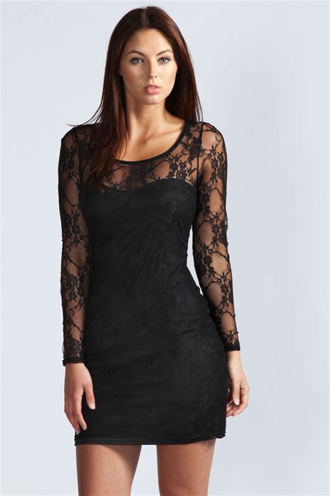 Samantha Long Sleeve Lace Bodycon Dress At £20 00 Lace