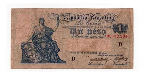 Billete 1 Peso M N Caja Conversion Progreso Bottero 1559 B En Venta En