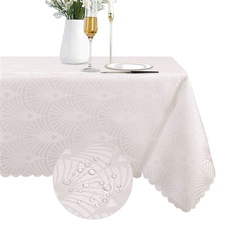 Table Cloth Leaf Pattern Jacquard Stain Proof Waterproof Wrinkle