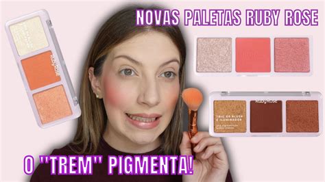 Novas Paletas Ruby Rose Testei Trio De Blush E Iluminador Ruby Rose