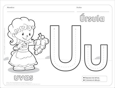 Fichas Para Preescolar La U Una Letra única