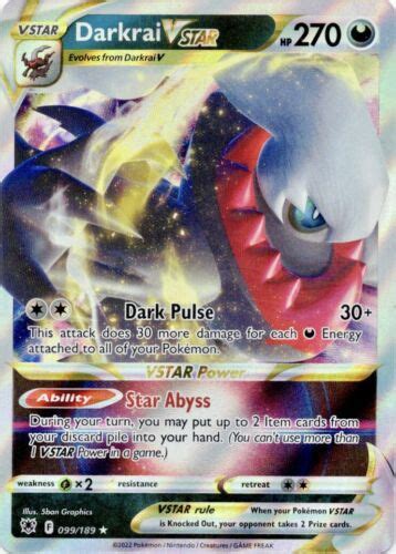 Darkrai VSTAR 099 189 Pokemon TCG Astral Radiance 2022 NM Holo