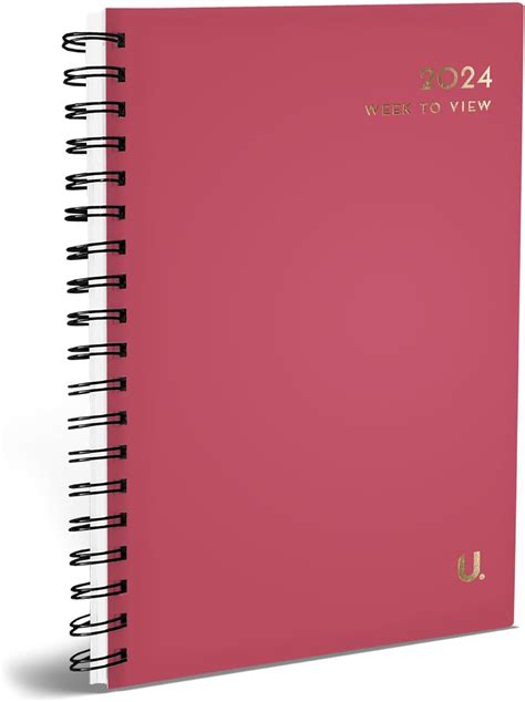 2024 A5 Week To View Diary Spiral Bound Colour Block Full Year WTV