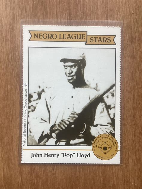 1988 Pittsburg Negro League Stars John Henry Pop Lloyd HOF EBay