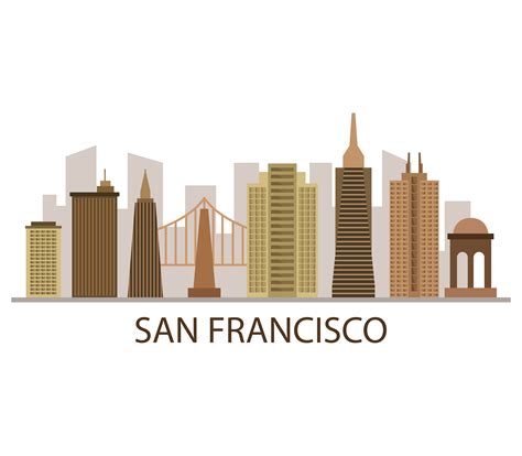 San Francisco Skyline Auf Einem Weißen Hintergrund Download Kostenlos