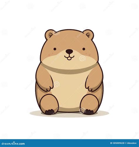 Adorable Wombat Isolated On White Background Ai Generated Stock Illustration Illustration Of