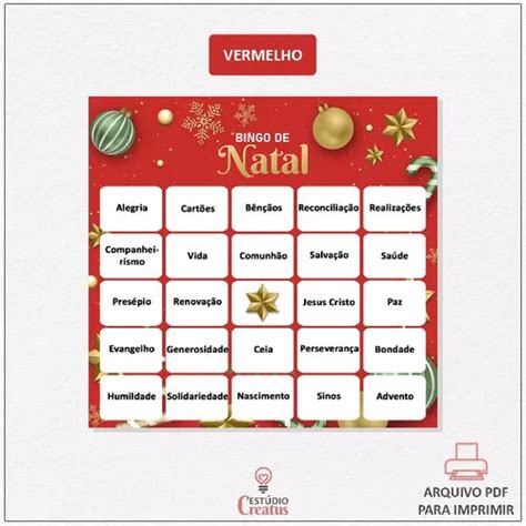 Cartelas De Bingo De Natal Arquivo Pdf Mercadolivre