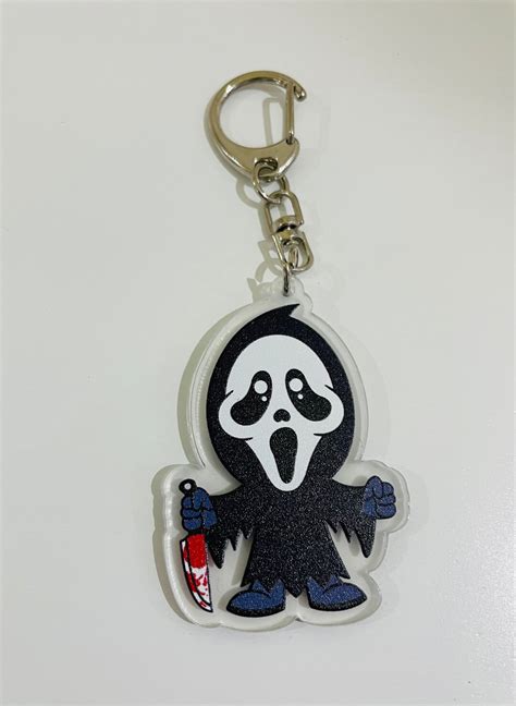 Scream Ghost Face Ghostface Keyring Keychain Horror Spooky Etsy