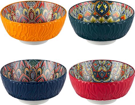 Yun Tao Cereal Bowls Set Of 4 32 Ozdeep Corlorful Bowls Set For Oven Safe Soup